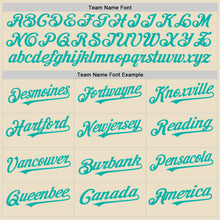 Load image into Gallery viewer, Custom Cream Aqua-White Bomber Full-Snap Varsity Letterman Hoodie Jacket