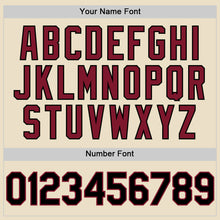 Load image into Gallery viewer, Custom Cream Black Crimson-City Cream Bomber Full-Snap Varsity Letterman Hoodie Jacket