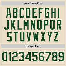 Charger l'image dans la galerie, Custom Cream Green Bomber Full-Snap Varsity Letterman Two Tone Hoodie Jacket