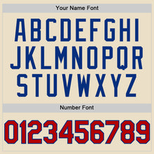 Charger l'image dans la galerie, Custom Cream Red Royal-White Bomber Full-Snap Varsity Letterman Two Tone Hoodie Jacket