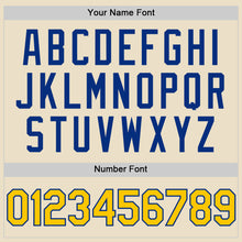 Charger l'image dans la galerie, Custom Cream Yellow Royal-White Bomber Full-Snap Varsity Letterman Two Tone Hoodie Jacket