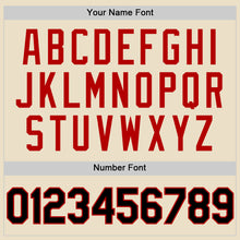 Charger l'image dans la galerie, Custom Cream Black-Red Bomber Full-Snap Varsity Letterman Two Tone Hoodie Jacket