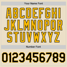 Charger l'image dans la galerie, Custom Cream Black-Gold Bomber Full-Snap Varsity Letterman Two Tone Hoodie Jacket