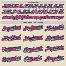 Load image into Gallery viewer, Custom Cream Pink Black-Aqua Bomber Full-Snap Varsity Letterman Two Tone Hoodie Jacket