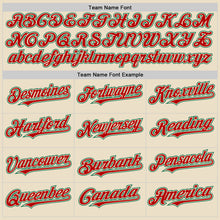 Charger l'image dans la galerie, Custom Cream Red Kelly Green-White Bomber Full-Snap Varsity Letterman Two Tone Hoodie Jacket