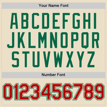 Charger l'image dans la galerie, Custom Cream Red Kelly Green-White Bomber Full-Snap Varsity Letterman Two Tone Hoodie Jacket