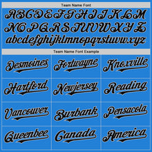 Load image into Gallery viewer, Custom Powder Blue Black-Gray Bomber Full-Snap Varsity Letterman Hoodie Jacket