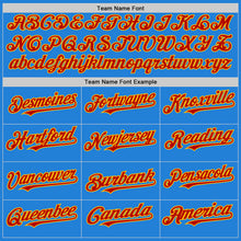 Charger l'image dans la galerie, Custom Powder Blue Red-Gold Bomber Full-Snap Varsity Letterman Hoodie Jacket