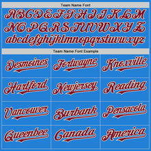 Charger l'image dans la galerie, Custom Powder Blue Maroon-Cream Bomber Full-Snap Varsity Letterman Hoodie Jacket