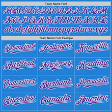 Laden Sie das Bild in den Galerie-Viewer, Custom Powder Blue Purple-White Bomber Full-Snap Varsity Letterman Hoodie Jacket