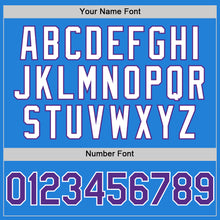 Laden Sie das Bild in den Galerie-Viewer, Custom Powder Blue Purple-White Bomber Full-Snap Varsity Letterman Hoodie Jacket