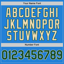 Charger l'image dans la galerie, Custom Powder Blue Green-Cream Bomber Full-Snap Varsity Letterman Two Tone Hoodie Jacket