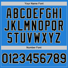 Load image into Gallery viewer, Custom Powder Blue Black-Cream Bomber Full-Snap Varsity Letterman Two Tone Hoodie Jacket