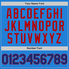 Charger l'image dans la galerie, Custom Powder Blue Royal-Red Bomber Full-Snap Varsity Letterman Two Tone Hoodie Jacket