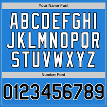 Load image into Gallery viewer, Custom Powder Blue Black-White Bomber Full-Snap Varsity Letterman Two Tone Hoodie Jacket