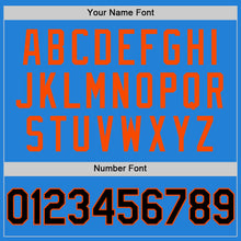 Load image into Gallery viewer, Custom Powder Blue Black-Orange Bomber Full-Snap Varsity Letterman Two Tone Hoodie Jacket