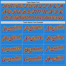 Laden Sie das Bild in den Galerie-Viewer, Custom Powder Blue Purple-Gold Bomber Full-Snap Varsity Letterman Two Tone Hoodie Jacket