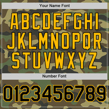 Charger l'image dans la galerie, Custom Camo Black-Gold Bomber Full-Snap Varsity Letterman Salute To Service Hoodie Jacket