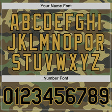 Charger l'image dans la galerie, Custom Camo Black-Old Gold Bomber Full-Snap Varsity Letterman Salute To Service Hoodie Jacket