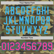 Загрузить изображение в средство просмотра галереи, Custom Camo Pink Black-Sky Blue Bomber Full-Snap Varsity Letterman Salute To Service Hoodie Jacket