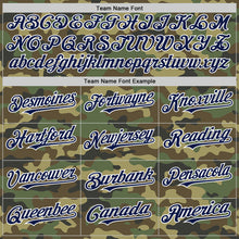 Laden Sie das Bild in den Galerie-Viewer, Custom Camo Navy-White Bomber Full-Snap Varsity Letterman Salute To Service Hoodie Jacket