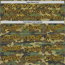 Load image into Gallery viewer, Custom Camo Navy-Gold Bomber Full-Snap Varsity Letterman Salute To Service Hoodie Jacket