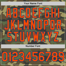 Laden Sie das Bild in den Galerie-Viewer, Custom Camo Orange-Royal Bomber Full-Snap Varsity Letterman Salute To Service Hoodie Jacket