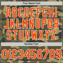 Charger l'image dans la galerie, Custom Camo Orange-White Bomber Full-Snap Varsity Letterman Salute To Service Hoodie Jacket