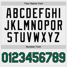 Laden Sie das Bild in den Galerie-Viewer, Custom White Kelly Green Black-Cream Bomber Full-Snap Varsity Letterman Hoodie Jacket