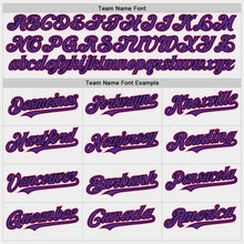 Laden Sie das Bild in den Galerie-Viewer, Custom White Pink Purple-Black Bomber Full-Snap Varsity Letterman Hoodie Jacket