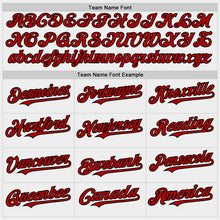 Загрузить изображение в средство просмотра галереи, Custom White Red-Black Bomber Full-Snap Varsity Letterman Hoodie Jacket