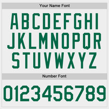 Загрузить изображение в средство просмотра галереи, Custom White Kelly Green Bomber Full-Snap Varsity Letterman Hoodie Jacket