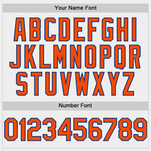 Laden Sie das Bild in den Galerie-Viewer, Custom White Orange-Royal Bomber Full-Snap Varsity Letterman Hoodie Jacket