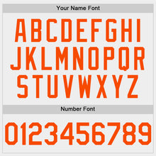 Загрузить изображение в средство просмотра галереи, Custom White Orange Bomber Full-Snap Varsity Letterman Hoodie Jacket