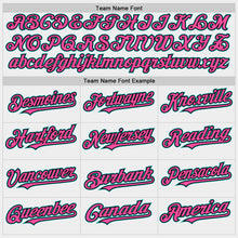 Charger l'image dans la galerie, Custom White Pink Black-Teal Bomber Full-Snap Varsity Letterman Two Tone Hoodie Jacket