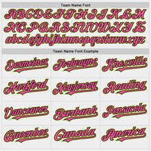 Charger l'image dans la galerie, Custom White Pink Black-Neon Green Bomber Full-Snap Varsity Letterman Two Tone Hoodie Jacket