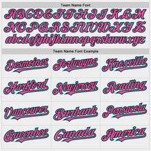 Laden Sie das Bild in den Galerie-Viewer, Custom White Aqua Black-Pink Bomber Full-Snap Varsity Letterman Two Tone Hoodie Jacket