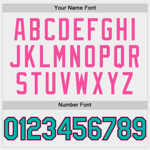 Laden Sie das Bild in den Galerie-Viewer, Custom White Aqua Black-Pink Bomber Full-Snap Varsity Letterman Two Tone Hoodie Jacket