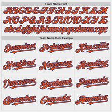 Charger l'image dans la galerie, Custom White Orange-Royal Bomber Full-Snap Varsity Letterman Two Tone Hoodie Jacket