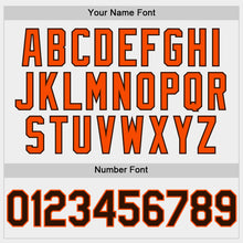 Load image into Gallery viewer, Custom White Brown-Orange Bomber Full-Snap Varsity Letterman Two Tone Hoodie Jacket