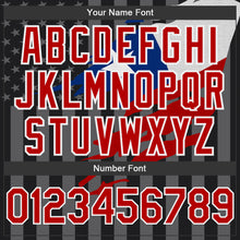 Laden Sie das Bild in den Galerie-Viewer, Custom Black Red-Gray Chile Chilean Flag 3D Bomber Full-Snap Varsity Letterman Hoodie Jacket