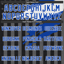 Laden Sie das Bild in den Galerie-Viewer, Custom Black Thunder Blue-Gray Honduras Honduran Flag 3D Bomber Full-Snap Varsity Letterman Hoodie Jacket