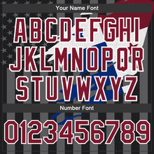 Laden Sie das Bild in den Galerie-Viewer, Custom Black Crimson-Gray Panama Panamanian Flag 3D Bomber Full-Snap Varsity Letterman Hoodie Jacket