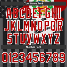 Laden Sie das Bild in den Galerie-Viewer, Custom Black Red-Gray Peru Peruvian Flag 3D Bomber Full-Snap Varsity Letterman Hoodie Jacket