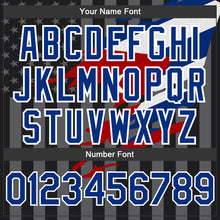 Laden Sie das Bild in den Galerie-Viewer, Custom Black Royal-Gray Cuba Cuban Flag 3D Bomber Full-Snap Varsity Letterman Hoodie Jacket