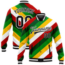 Laden Sie das Bild in den Galerie-Viewer, Custom White Black Christmas 3D Bomber Full-Snap Varsity Letterman Jacket
