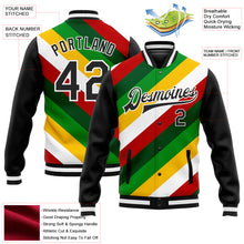 Laden Sie das Bild in den Galerie-Viewer, Custom Black White Christmas 3D Bomber Full-Snap Varsity Letterman Jacket