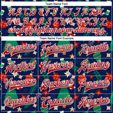 Laden Sie das Bild in den Galerie-Viewer, Custom Navy Red-White Christmas 3D Bomber Full-Snap Varsity Letterman Jacket