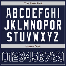 Load image into Gallery viewer, Custom Navy White Bomber Varsity Letterman Zipper Jacket