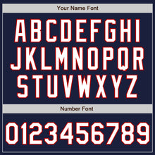 Загрузить изображение в средство просмотра галереи, Custom Navy White-Red Bomber Varsity Letterman Zipper Jacket